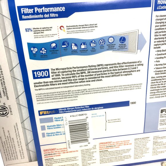 Filtrete 2 Pack Allergen MPR 1900 Air Filter NWT - Picture 5 of 15